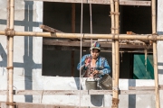 Vrouw in de bouw